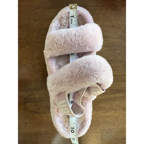 UGG Oh Yeah Slides Women’s 10 Soft Amethyst Pink Lilac Fluffy Slingback Sandals - Picture 7 of 13